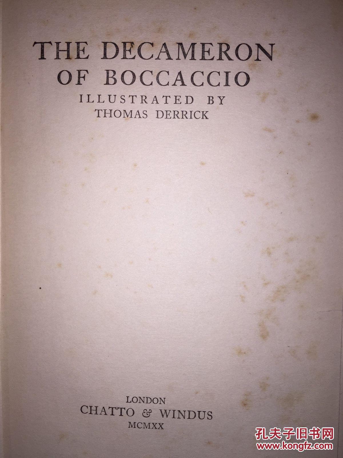 商品描述:                       the decameron