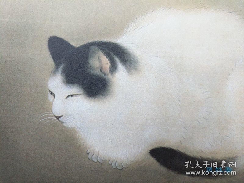 四开石版画 菱田春草 梅花与猫 近代日本画名作 喵星人家好挂画
