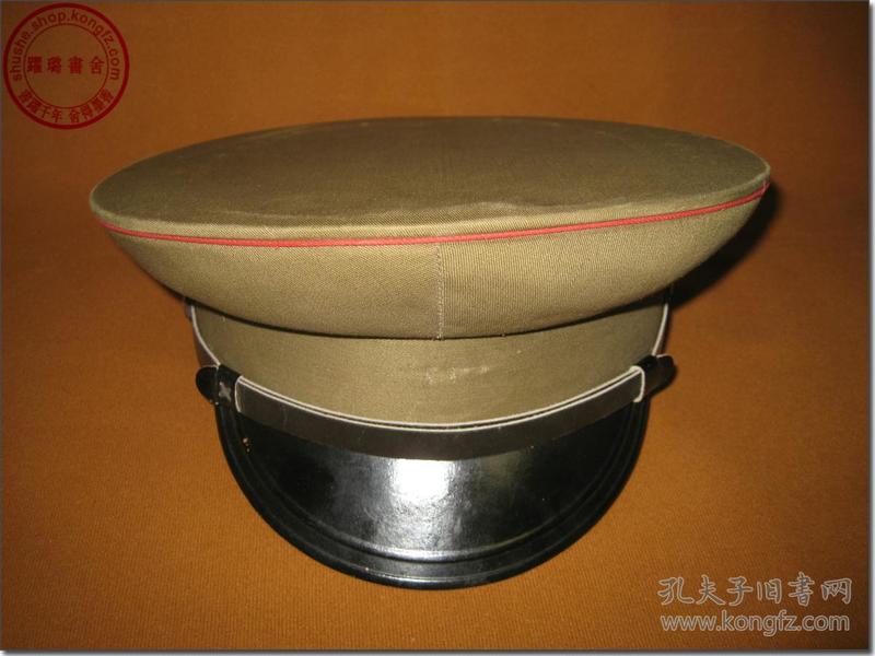 【55式陆军军官礼服帽】,棕绿色大檐帽,三号,一