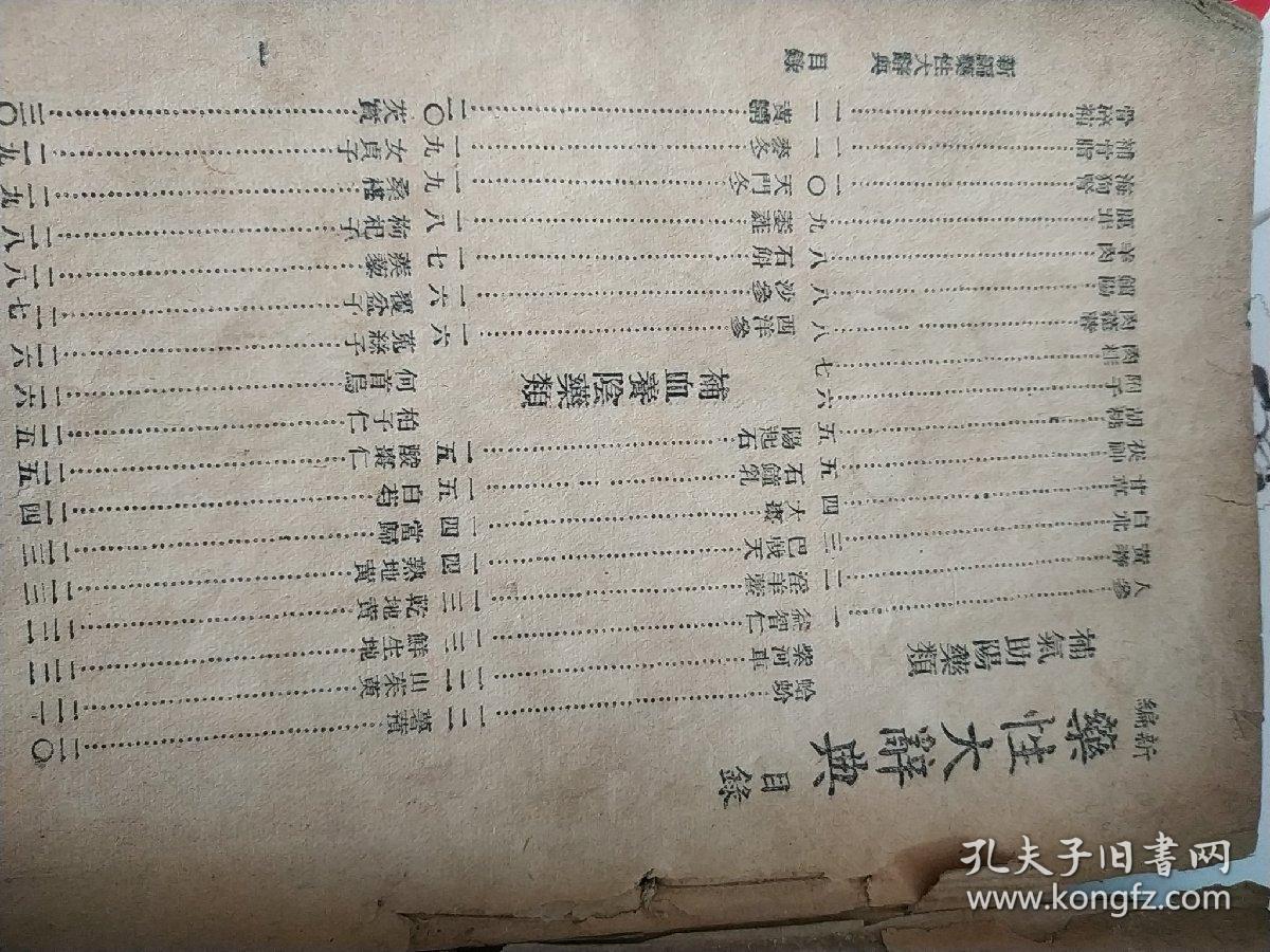 民国上海大生书局 新编药性大辞典一册,226页