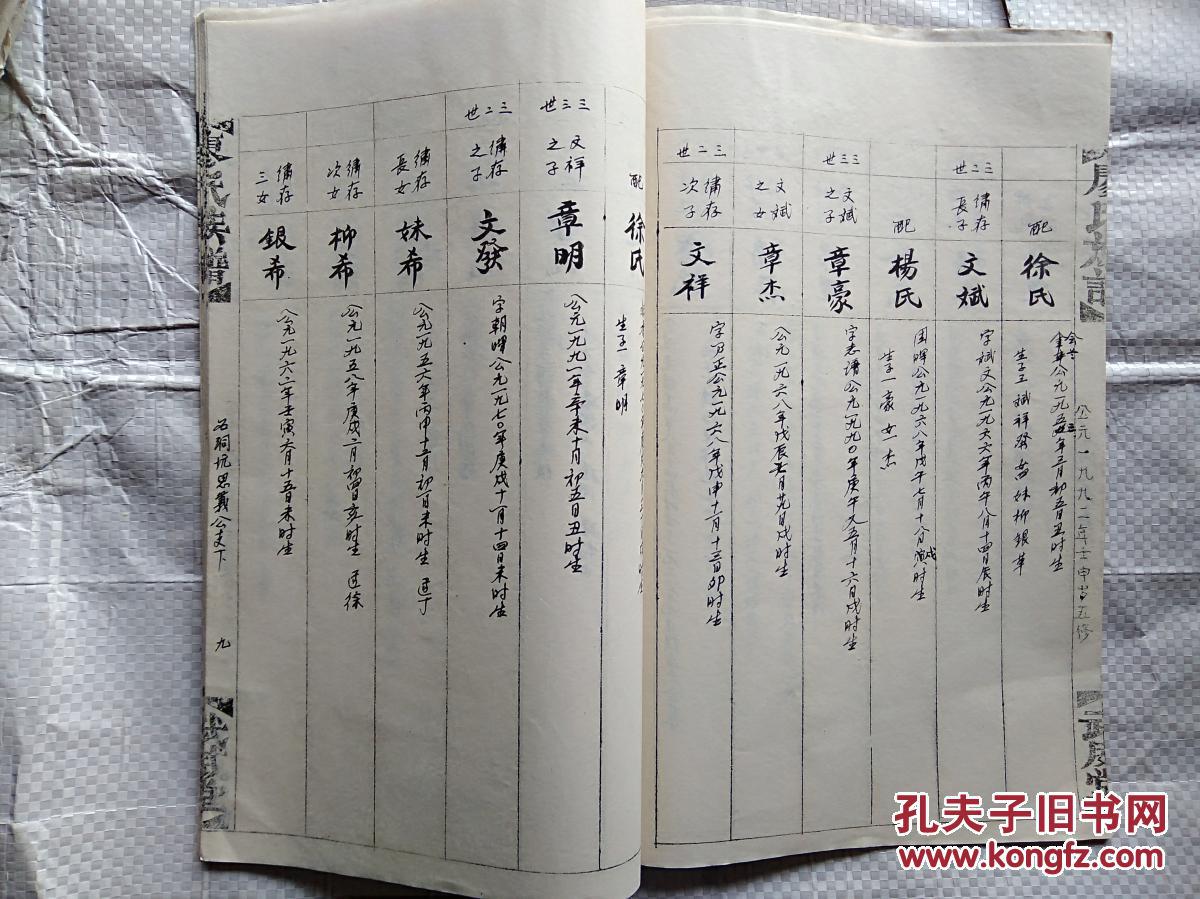 廖氏族谱卷首加18卷共计9卷11册线装油印本