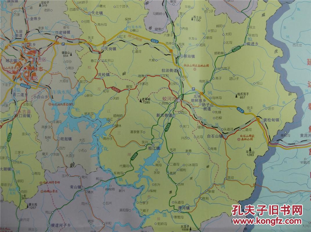 【图】2013吉林市交通旅游图 吉林市城区图 区