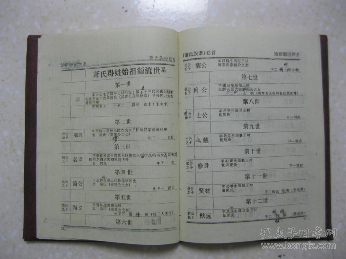 萧氏族谱湖南省岳阳市华容县等地家乘第十二房兰陵堂原东支老派九百宣