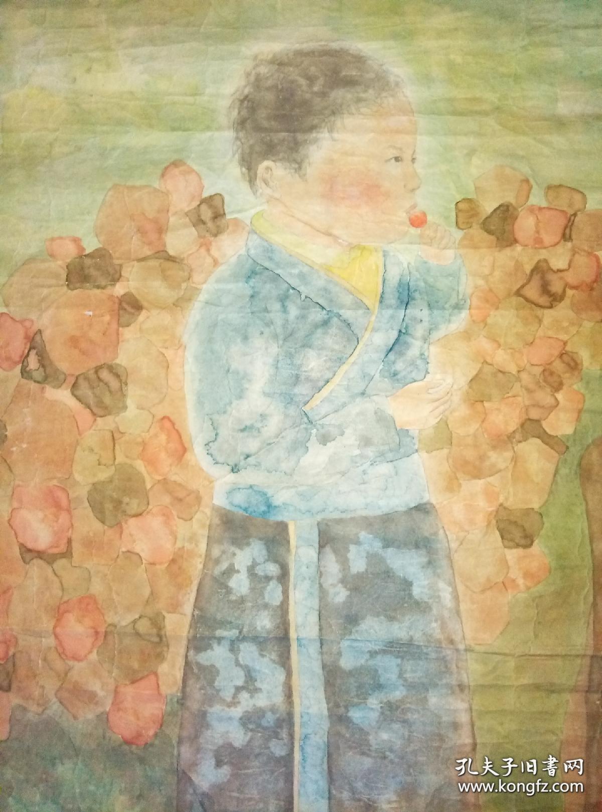 现代美术名家田黎明(款)人物画一幅