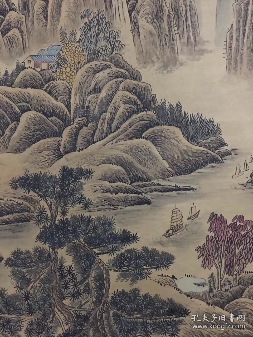 王翬款 山水画,纯手绘作品