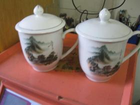 七.八十年代茶杯瓷器.手绘风影画