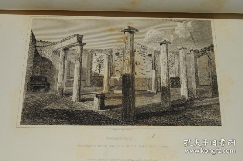 1817年pompeiana考古经典庞培古城图鉴极珍贵古董画册78张绝美原品铜