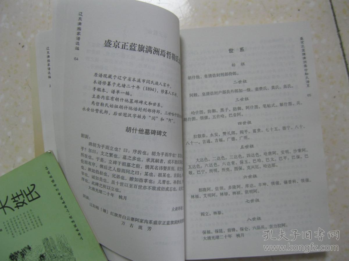 辽东满族家谱选编(格氏家乘;焉哲勒氏谱系;瓜尔佳氏宗谱;关氏谱书
