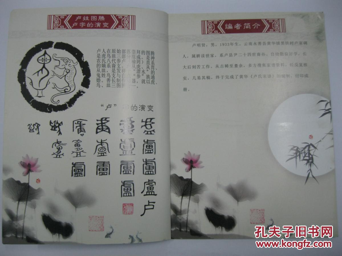 卢氏家谱云南省永善县黄华镇黑铁村卢家碉等地