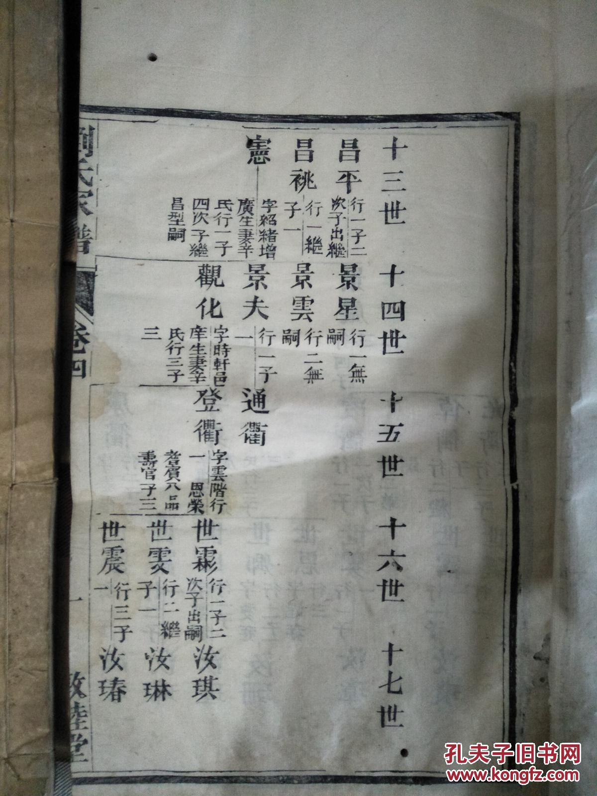 山东济宁汶上刘氏家谱存五册(刘韵珂家族)
