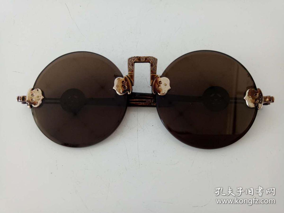 老式天然水晶石眼镜,圆眼镜【水晶石】【溥仪同款】值得收藏