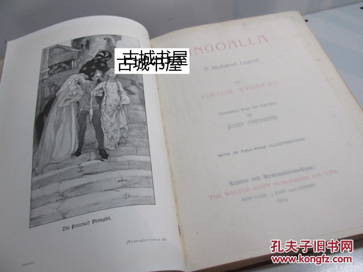 《维克多里德伯的作品,吉普赛女郎的风中悲恋》大量黑白插图,1904年