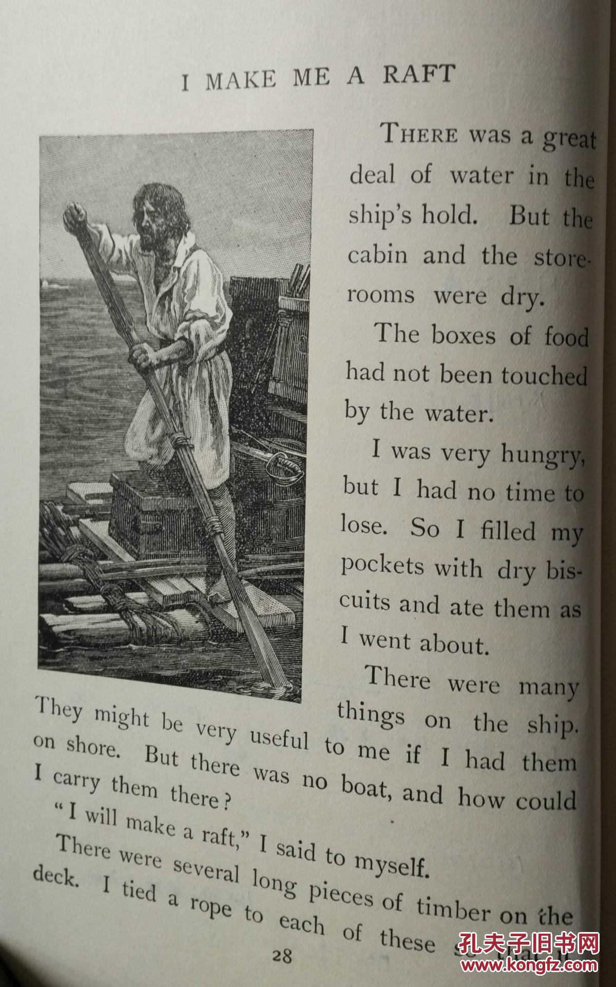 robinson crusoe鲁滨逊漂流记(1905年英语绝版书,daniel defoe丹尼尔