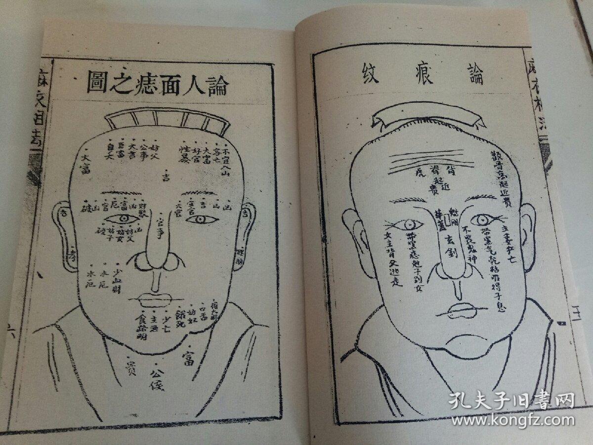 麻衣神相,麻衣相法,四册五卷一函全