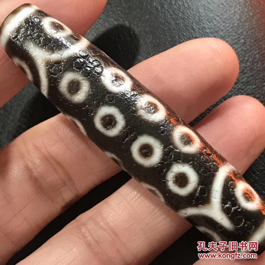 爆老藏传真品【二十七眼天珠】图腾清晰黑白分明 马蹄
