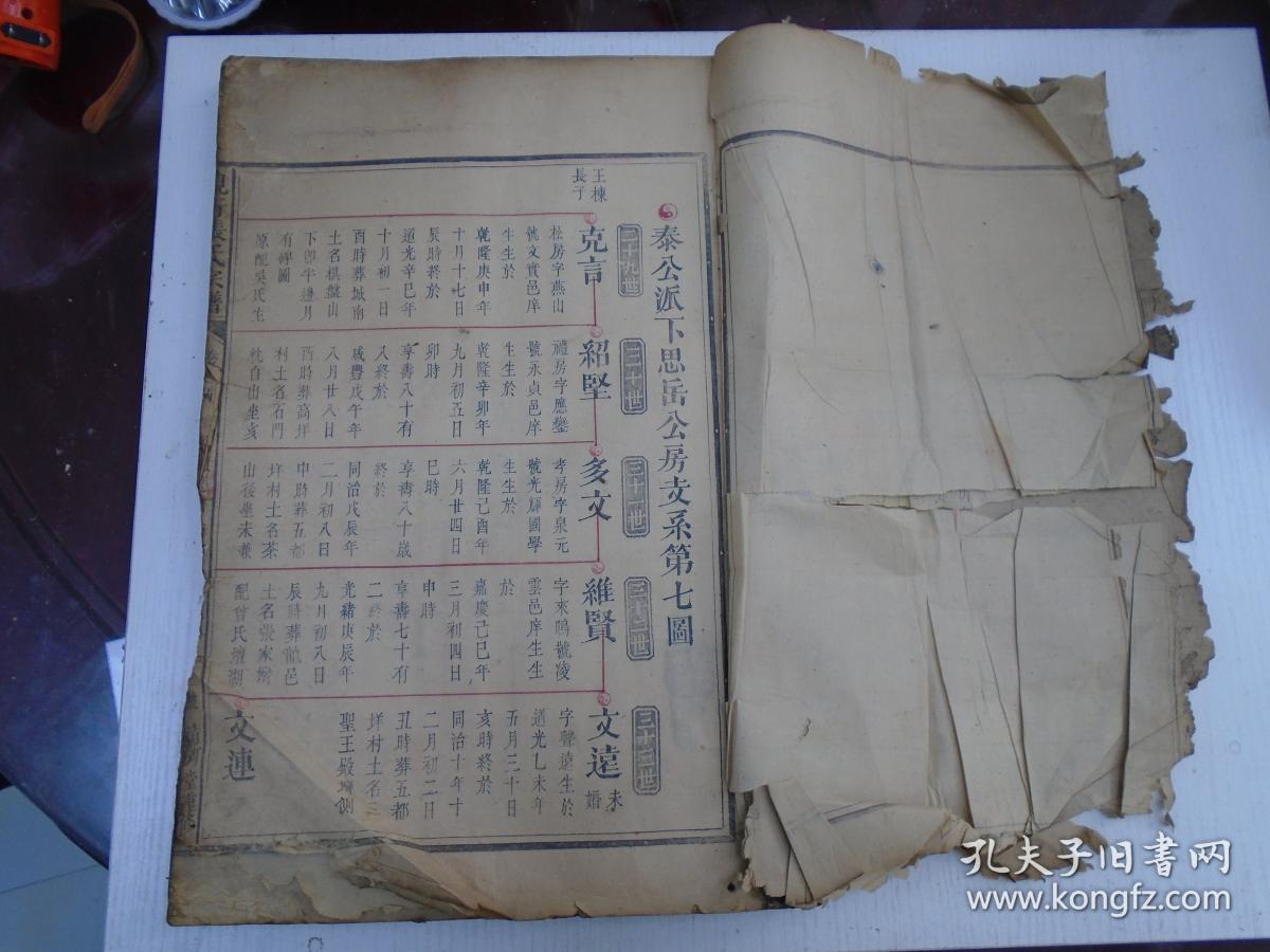 光绪二十二年岁次丙申仲冬月辑《观行张氏宗谱》卷之五(珂公派下纲