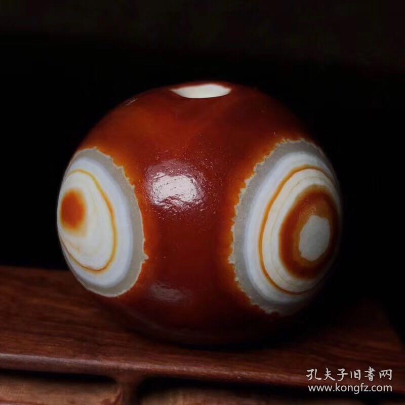 尼泊尔回流九页石岩天眼石两眼天珠