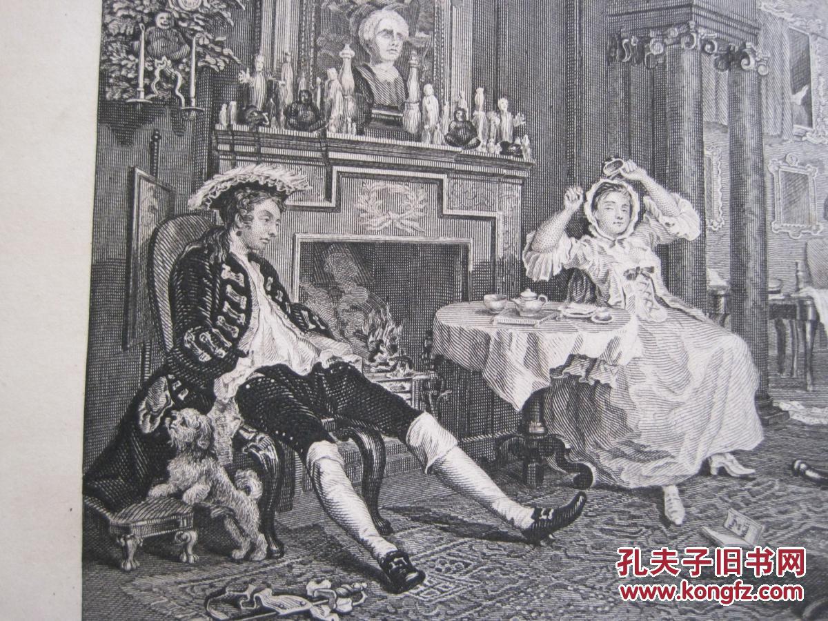 十九世纪威廉荷加斯钢版画时髦婚姻61早餐
