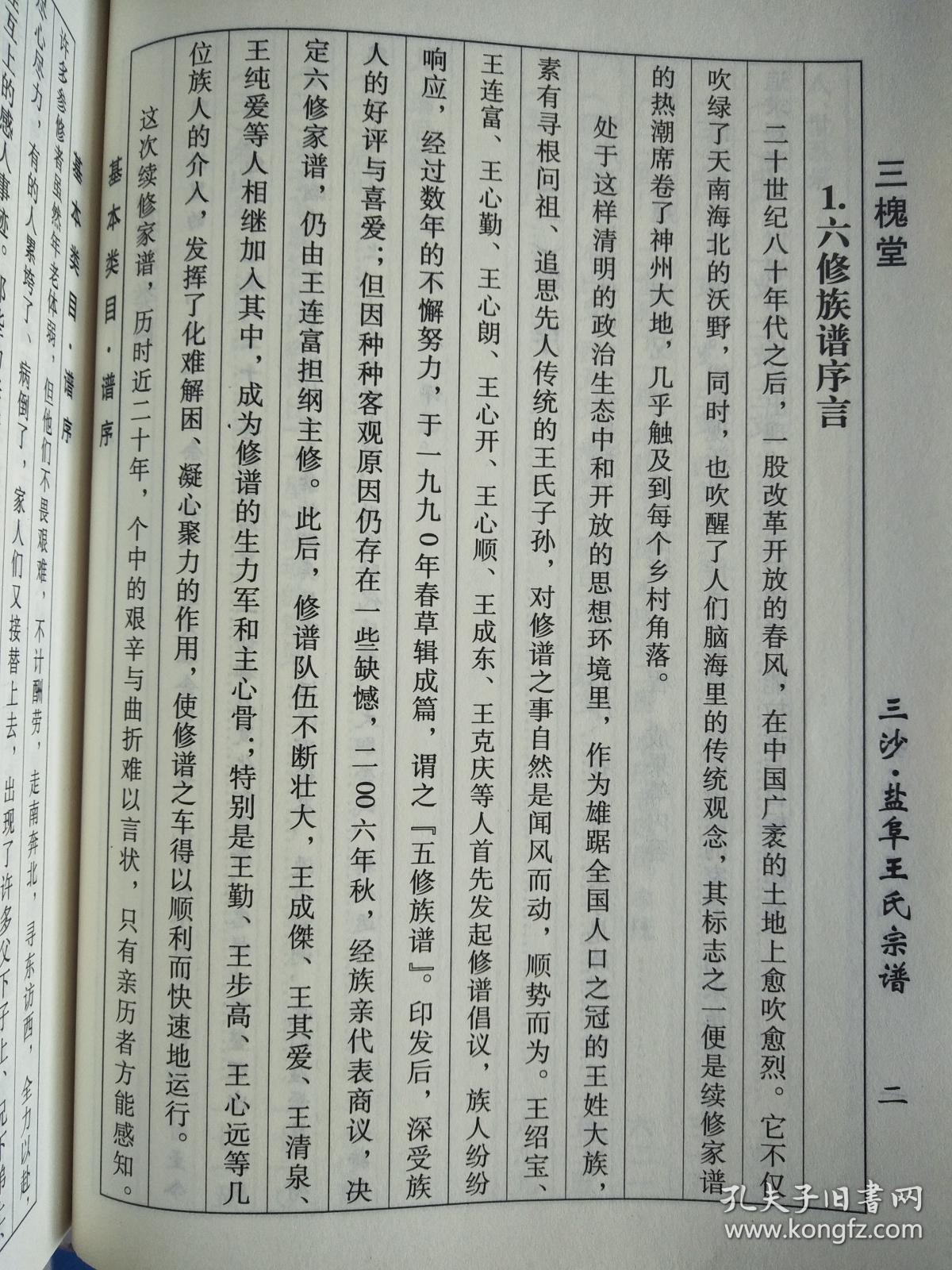 提供资料信息服务王氏宗谱三槐堂盐阜三沙彦明公支六本大16开1720页