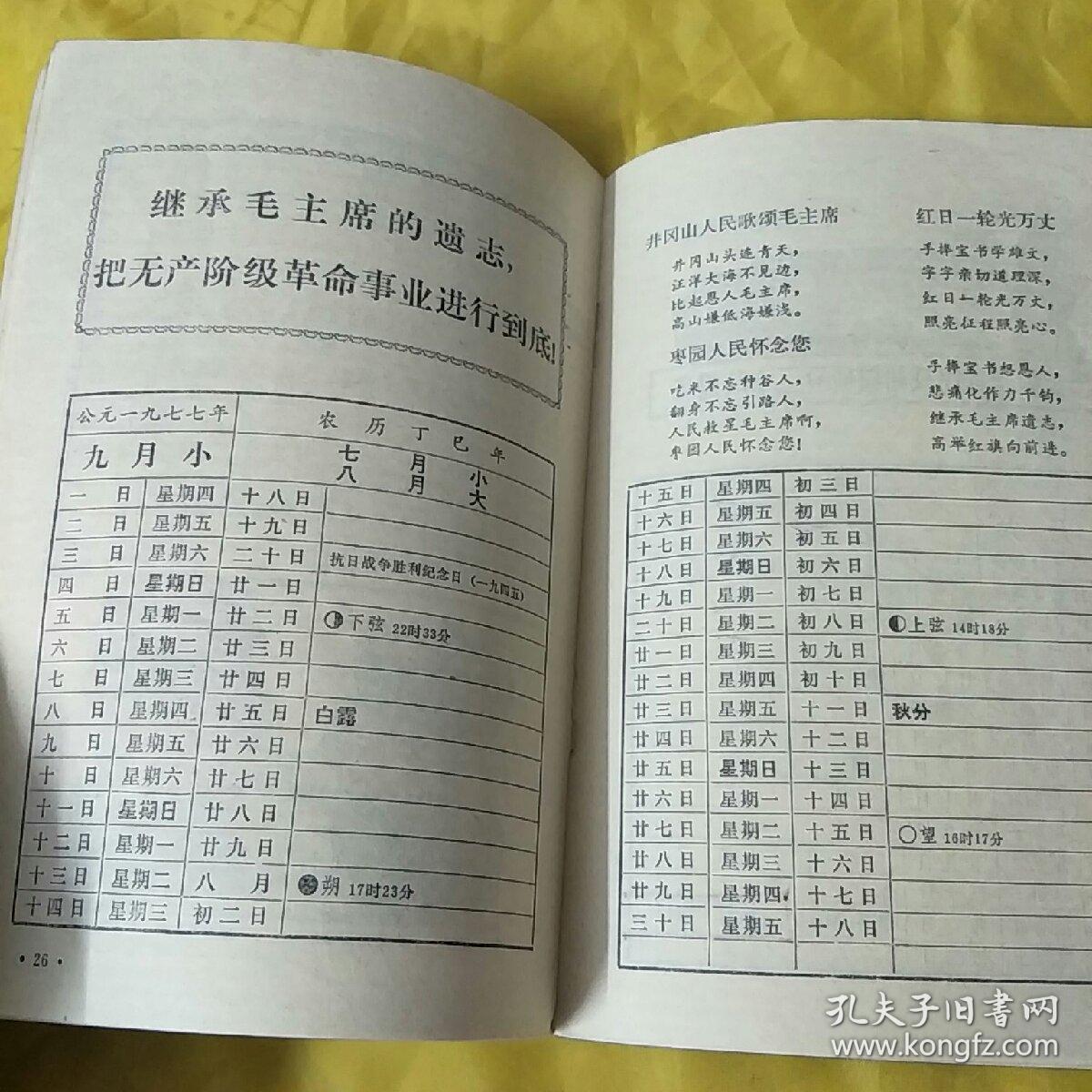 1977年农历