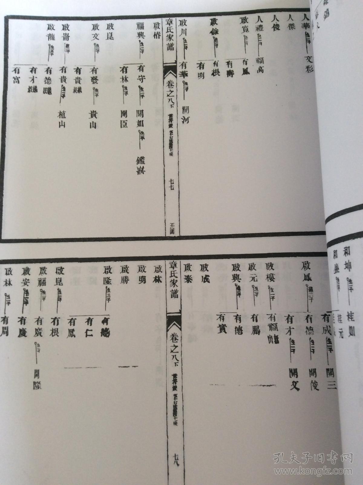 如皋章氏家谱卷三公元一九三五年以前世系图部分
