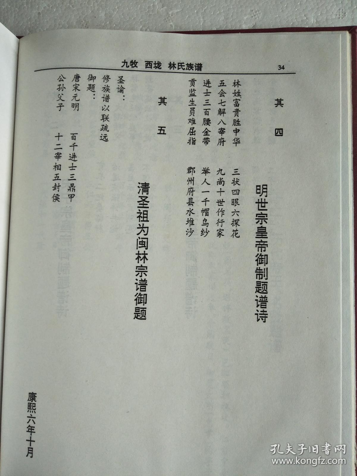 提供资料信息服务林氏族谱九牧西垅兆荣公支16开145页1998年版成品