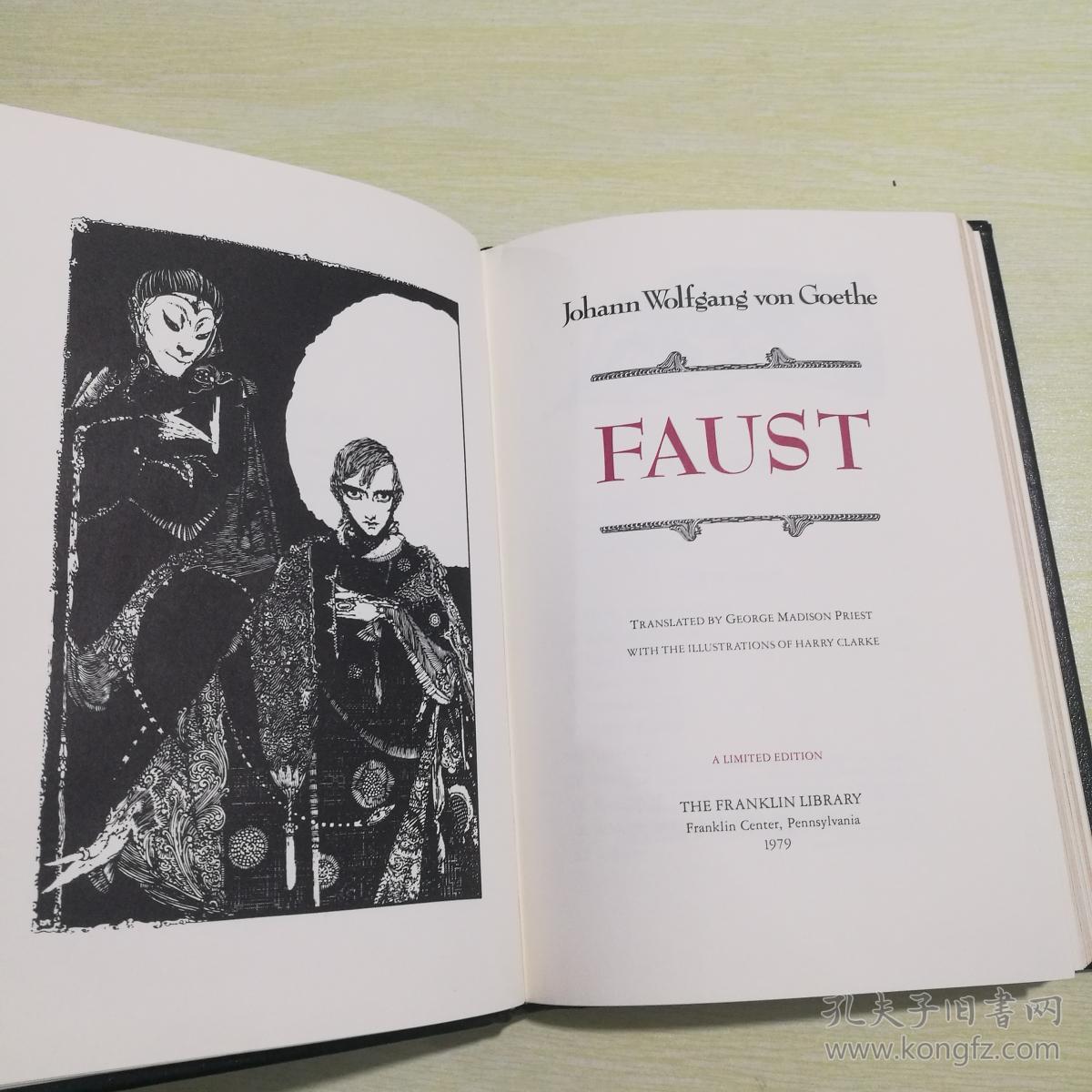 faust《浮士德》goethe 歌德名著 franklin library 1979年真皮精装