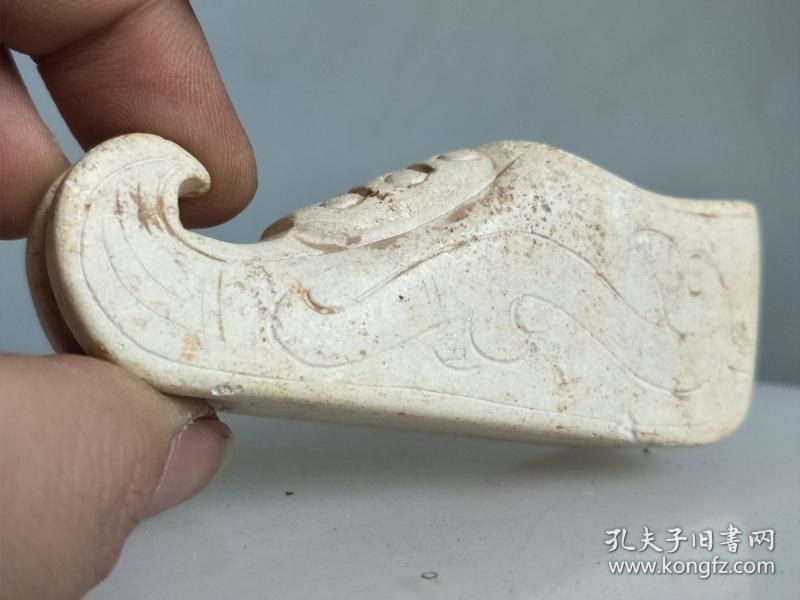 高古鸡骨白玉手把件8
