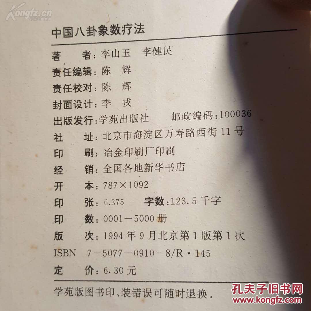 中国八卦象数疗法_李山玉 李健民_孔夫子旧书网
