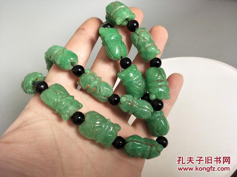 清代传世老天然翡翠蝉佛珠