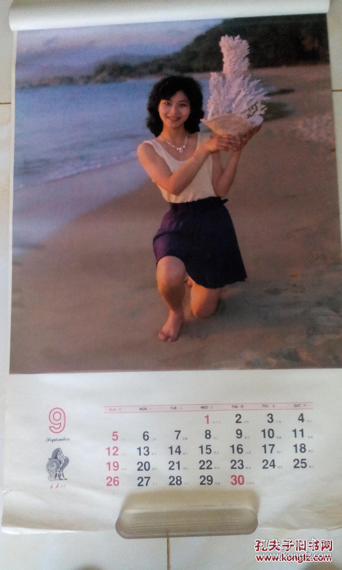 1993年挂历 摄影艺术 美女模特精美挂历 12月全 长75m