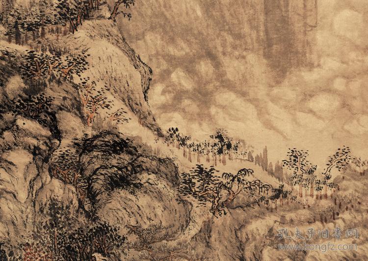 明沈周庐山高图1938x981cm纸本国画宣纸绢布艺术微喷画芯名画复制原作
