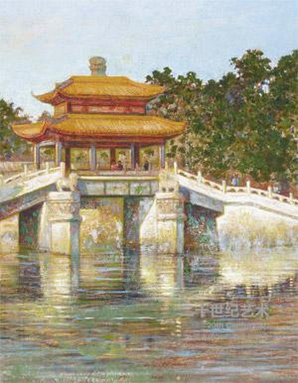 中国嘉德2015春季拍卖会 二十世纪艺术封面拍品颜文梁《颐和园·荇桥