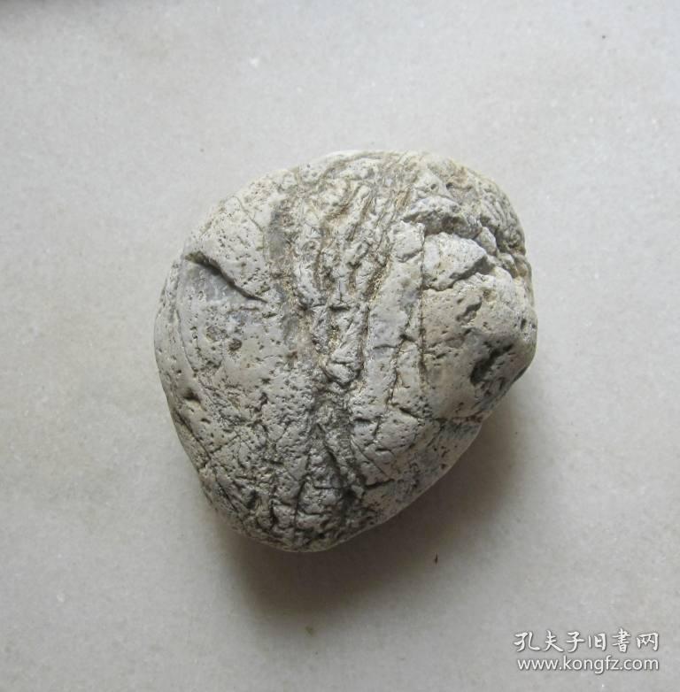 房山拒马河天然奇石观赏石水冲石原石小摆件收藏品:白发三千丈