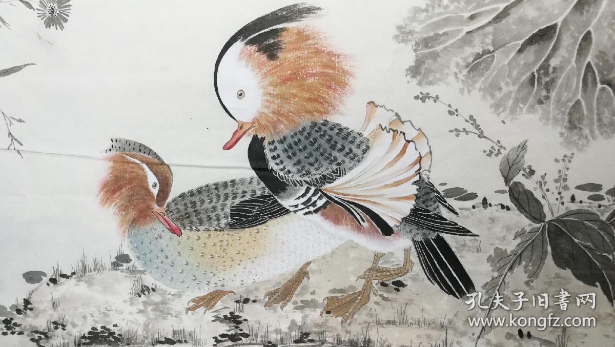 贾广健工笔鸳鸯艺术品特殊买家自行鉴定