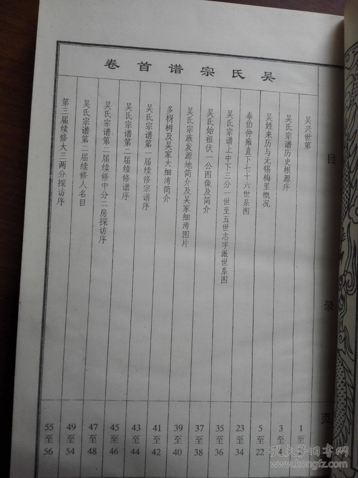 吴氏宗谱,五届续修首卷(湖北黄冈吴家大湾细湾郭家仓樊家仓等地),精装