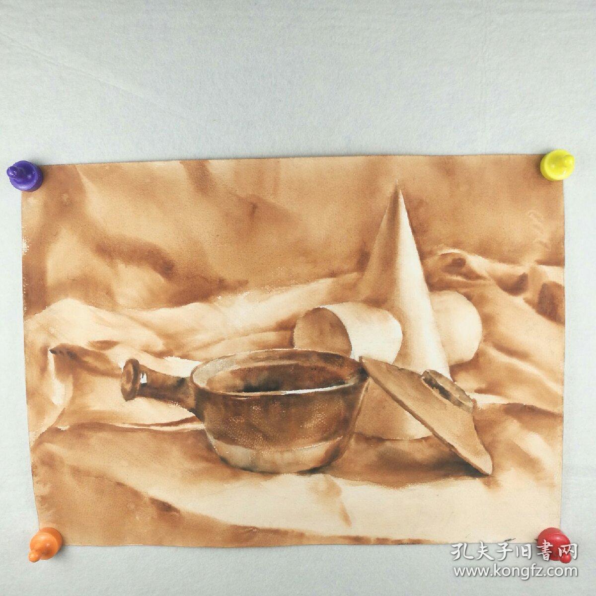 保真字画 【佚名】 水彩画《静物》 〔柜7-2-3