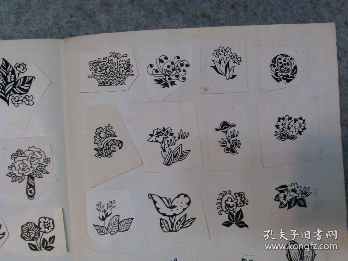 80年代 手绘刊头题花设计原稿 两版