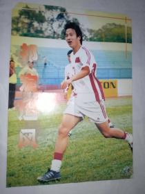 足球明星海报(体育世界杂志赠页)6开双面(中国