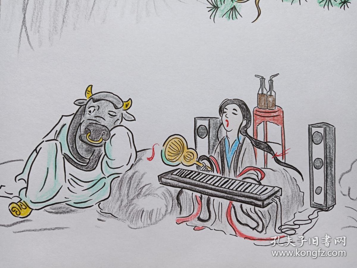 对牛弹琴彩铅画2018年
