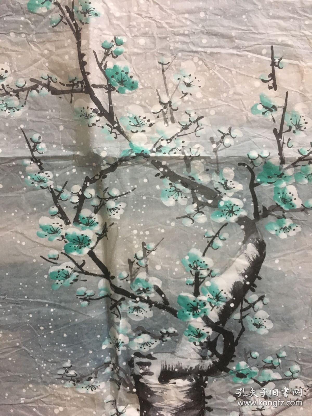 绿梅花图,无款,稍有破损,20180608