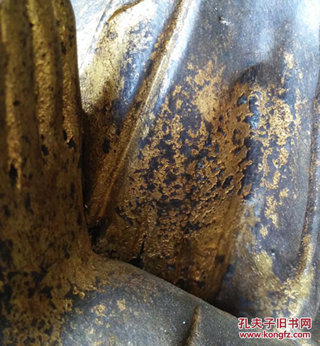 大明永乐年制款鎏金铜汉佛像一尊,高32cm