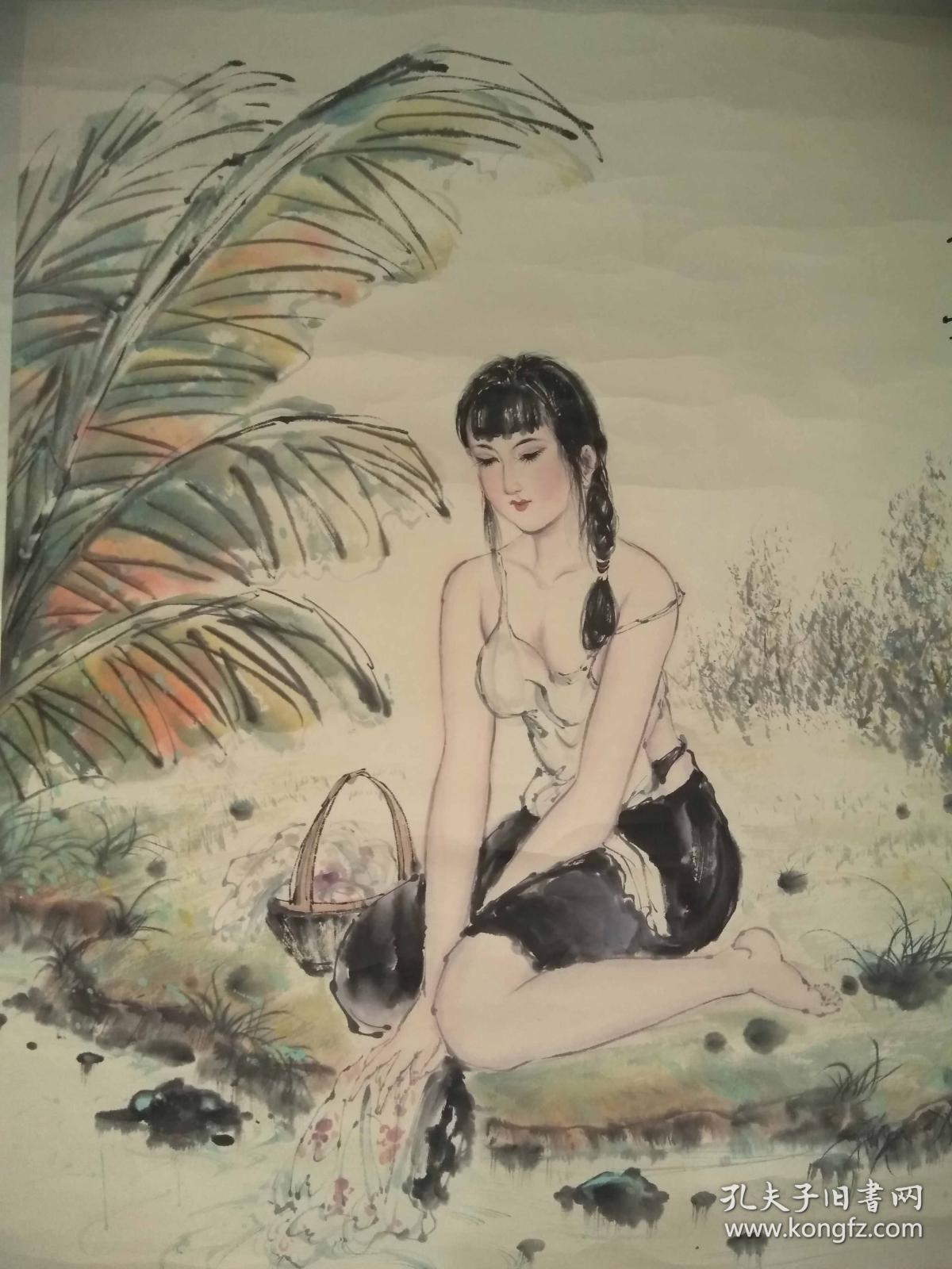 国家一级美术师,当代中国仕女画大家薛林兴1992年画作真迹,保真保老!