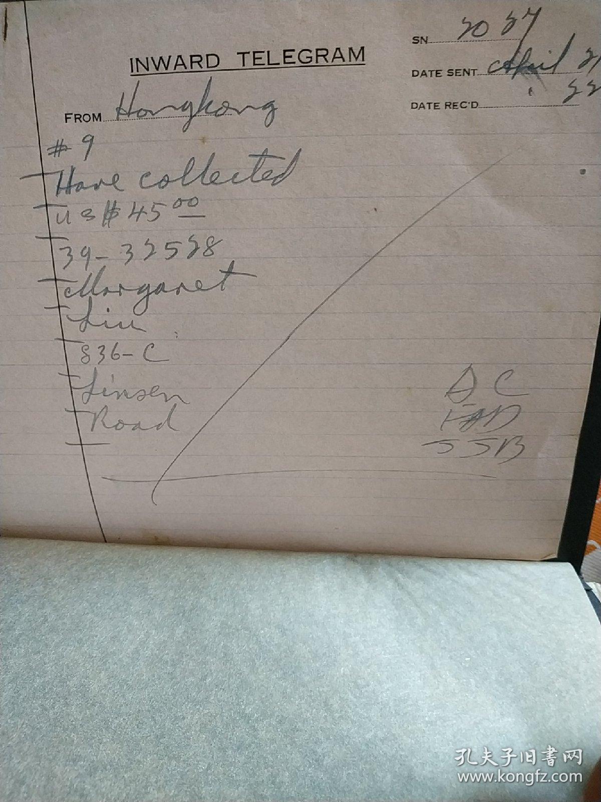 印章签名等共34张,第一手原始电报票证英文为