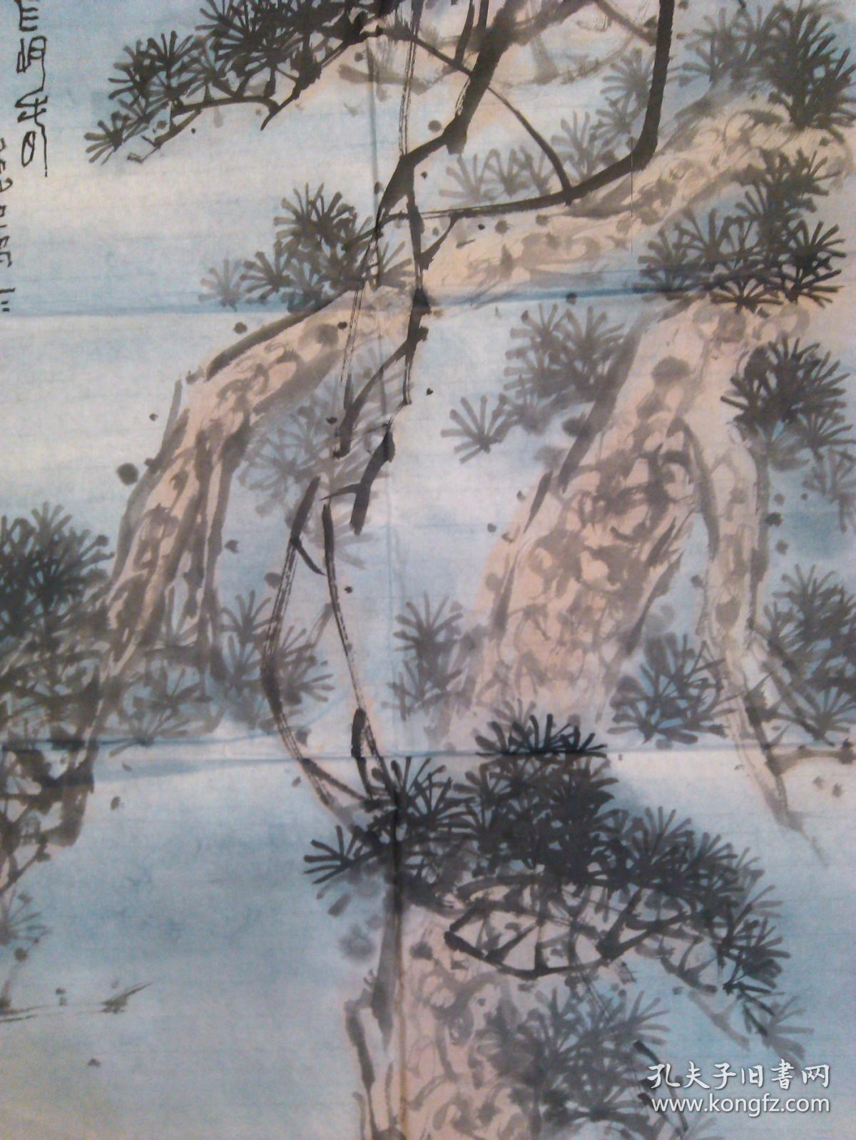 著名画家林老师 国画松树 三尺整纸原稿真迹 永久保真