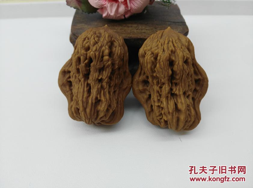古玩文玩收藏类:文玩核桃一对 异形核桃小鸟 核桃保真 实物图片