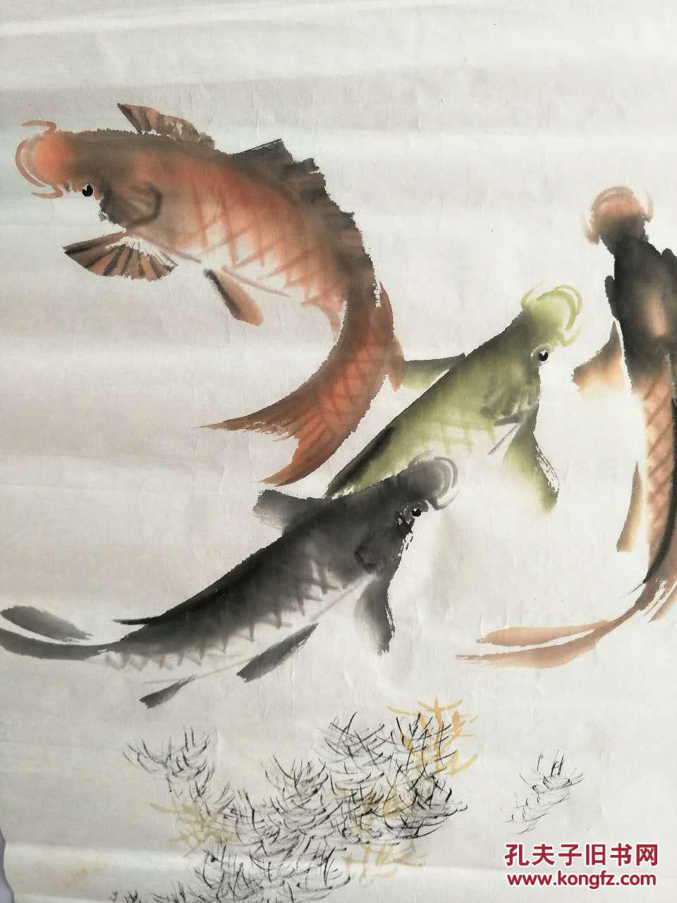 山东画家徐禅石鱼保真.66x45