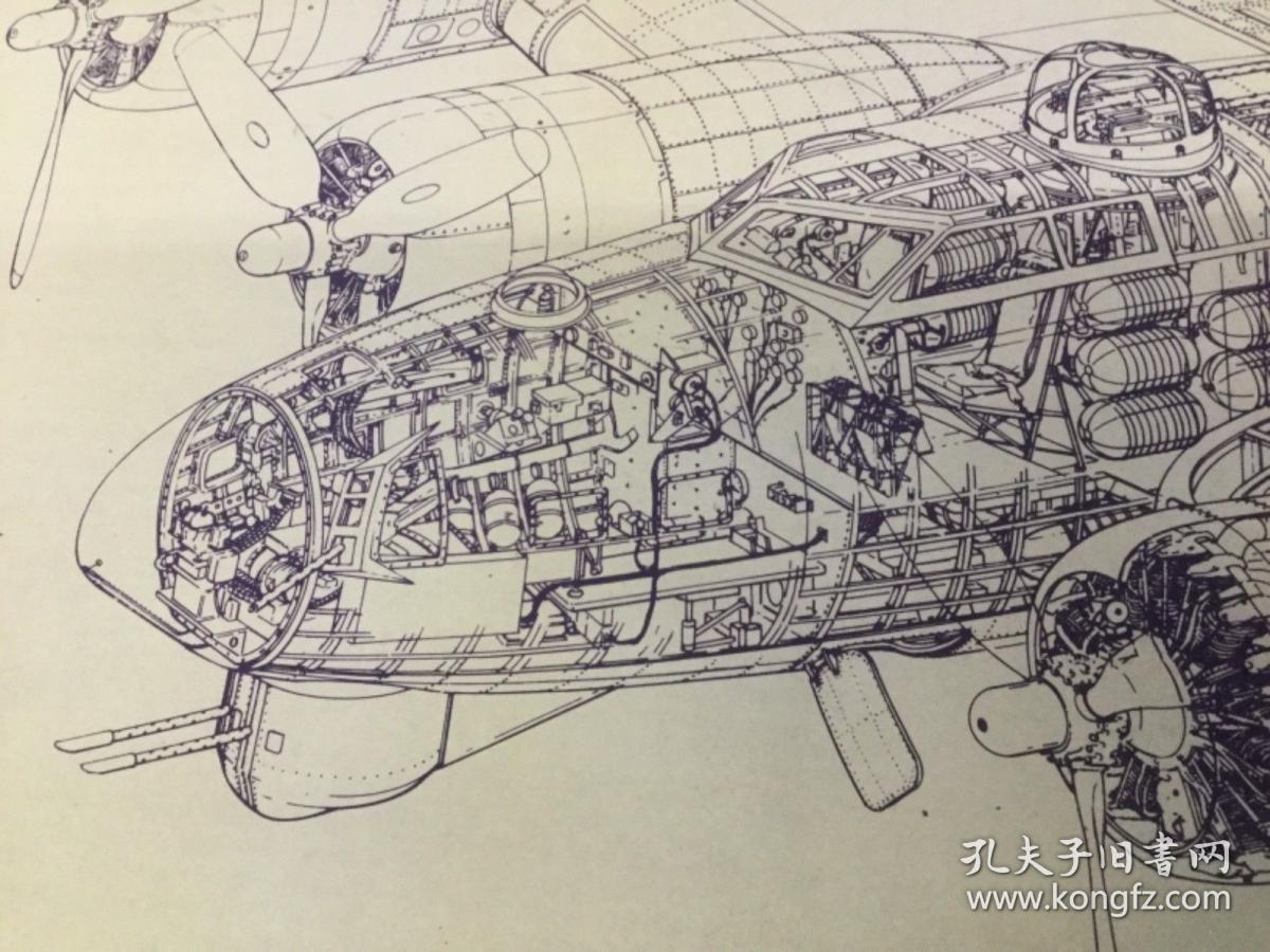 包邮】【珍本图纸】 波音工程师旧藏 二战经典名机 b-17 空中堡垒轰炸