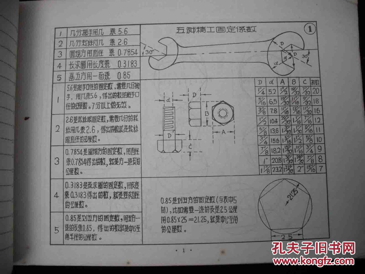 1966年文革时期出版的--16开--【【铆工-钳工-白铁工--看图下料技术