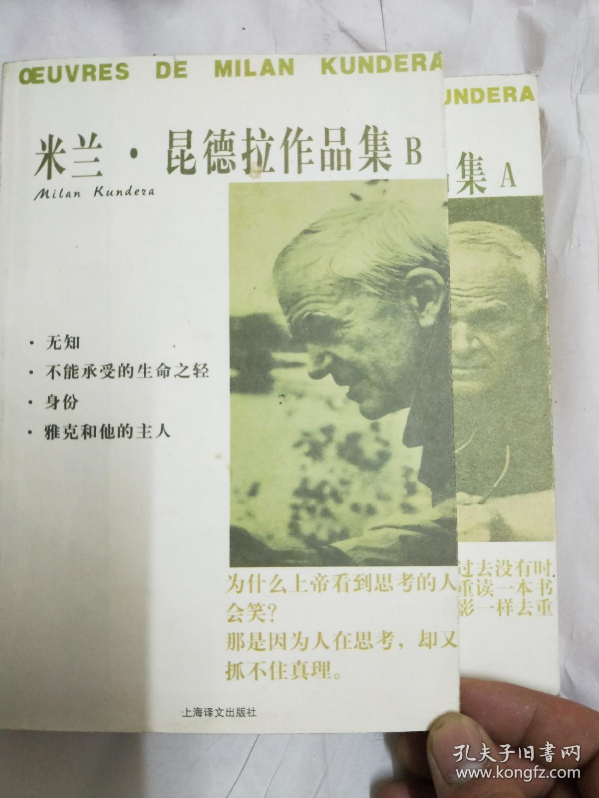 米兰昆德拉作品集a(扉页字迹 书皮水印)
